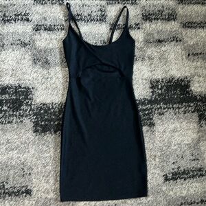 Black mini dress with cutout